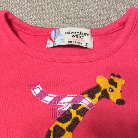 Adventure wear giraffe on bicycle sweatshirt 2T - Picture 3 of 3